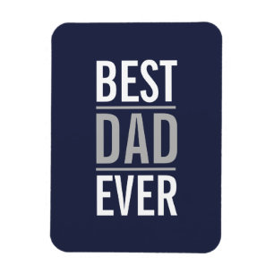 Best Dad Ever Modern Navy Blue Magnet