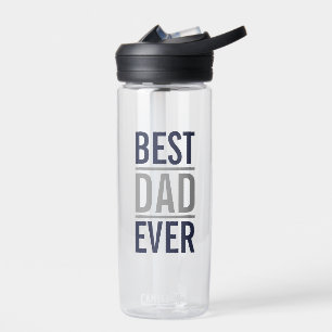 Best Dad Ever   Modern Navy Blue Water Bottle