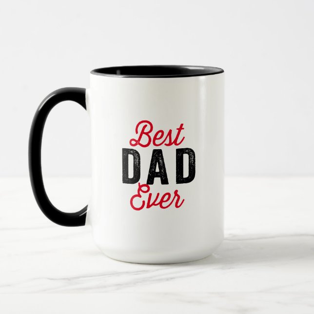 Best dad ever modern photo black Father's Day  Mug (Left)