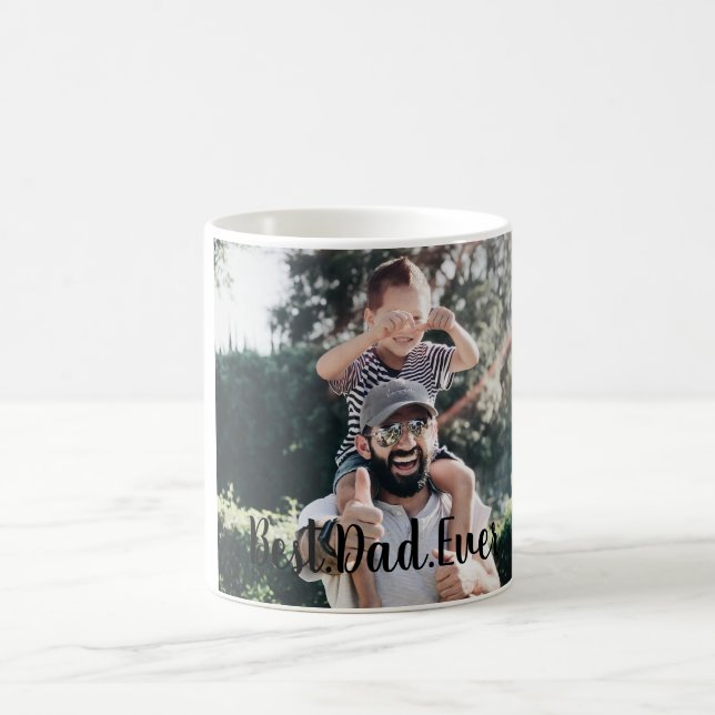 Best Dad Ever Modern Photo  Coffee Mug (Center)