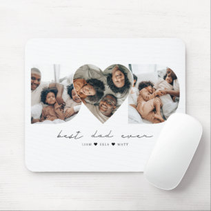 Best Dad Ever Modern Photo Collage Gift For Father Mouse Pad