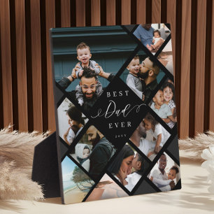 Best Dad Ever Modern Photo Collage Gift Keepsake Plaque