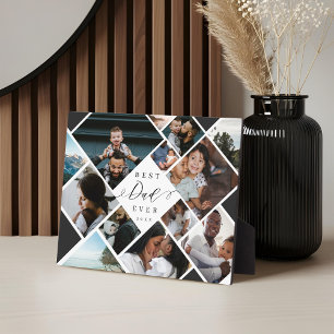 Best Dad Ever Modern Photo Collage Gift Keepsake Plaque