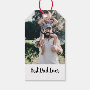 Best Dad Ever Modern Photo Collage Gift Tags