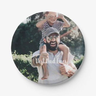 Best Dad Ever Modern Photo Collage Paper Plate