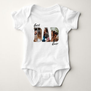 best dad ever modern photo cute baby bodysuit