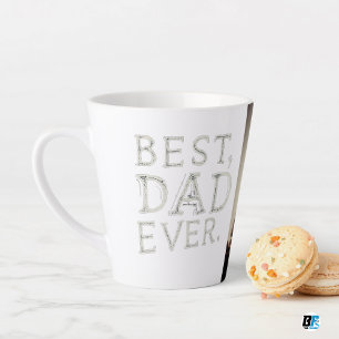 Best Dad Ever Modern Photo Father's Day Latte Mug