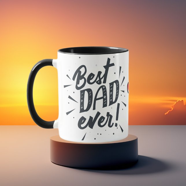 Best Dad Ever Modern Photo  Father's Day Mug (Creator Uploaded)