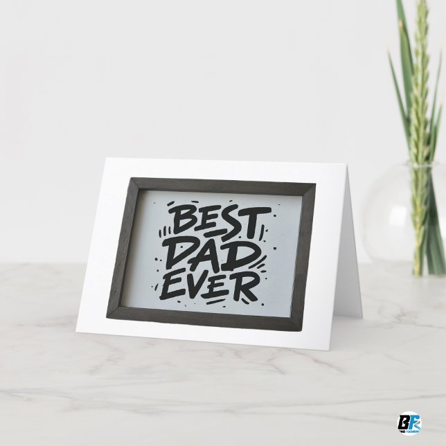 Best Dad Ever Modern Photo  Father's Day Thank You Card (Creator Uploaded)