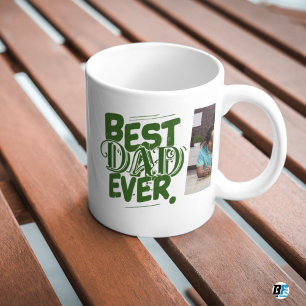 Best Dad Ever Modern Photo Father's Day Two-Tone Coffee Mug