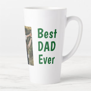 Best dad ever modern photo green Father's Day Latte Mug