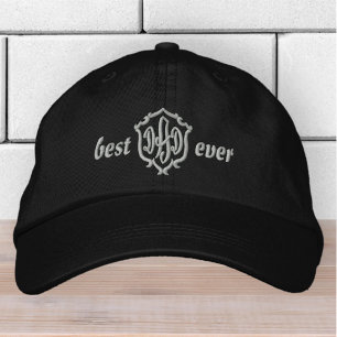 Best Dad Ever Modern Simple Monogram Embroidered Hat