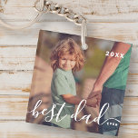 Best Dad Ever Modern Simple Playful Script Photo Key Ring<br><div class="desc">Design is composed of modern and playful script typography. Add family photo.</div>
