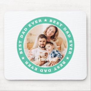 Best Dad Ever Modern Star Custom Photo Mouse Pad
