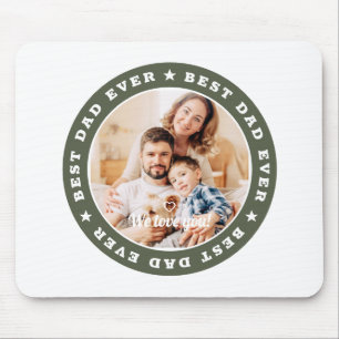 Best Dad Ever Modern Star Custom Photo Mouse Pad