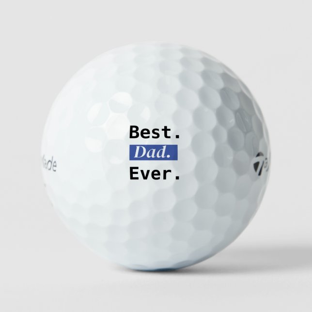 Best Dad Ever Modern Typography Golf Bal Golf Balls (Front)