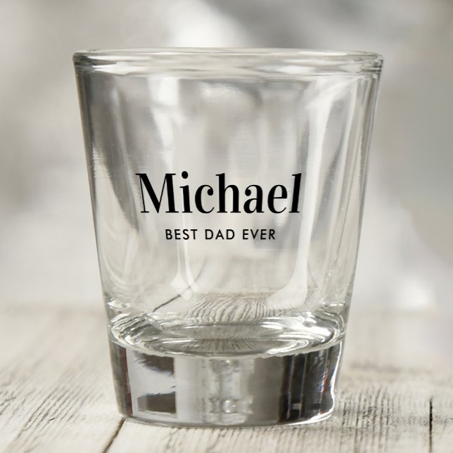 Best Dad Ever Monogrammed Shot Glass (Creator Uploaded)