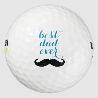 Best Dad Ever Moustache Custom Happy Father's Day Golf Balls