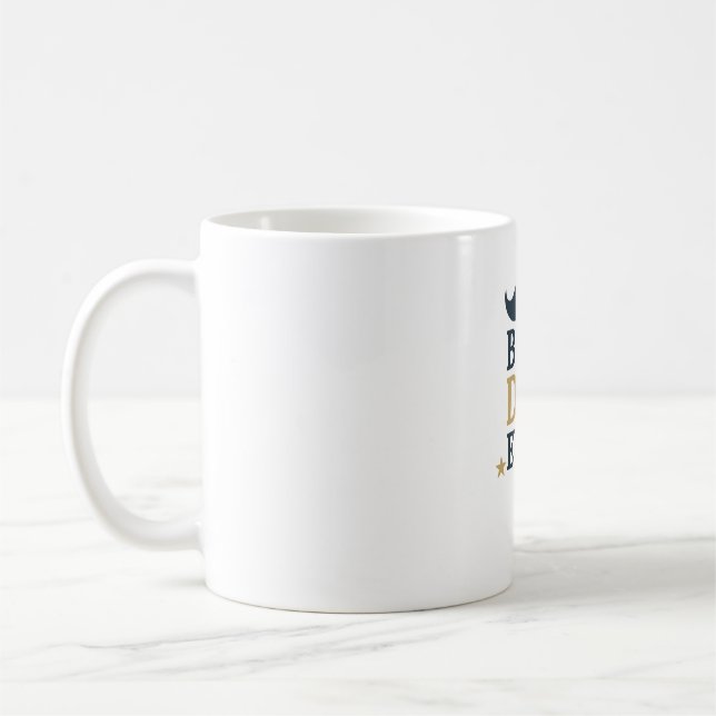 Best Dad Ever Mug | Rustic Navy & Gold Coffee Cup  (Left)
