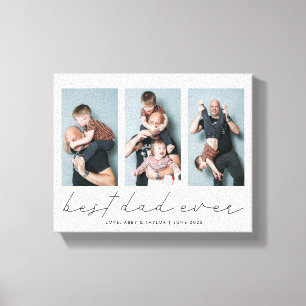 Best Dad Ever   Multi Photo Father's Day Keepsake Canvas Print