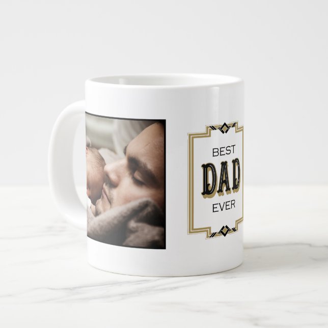Best Dad Ever Multi-Photo Large Coffee Mug (Front Left)