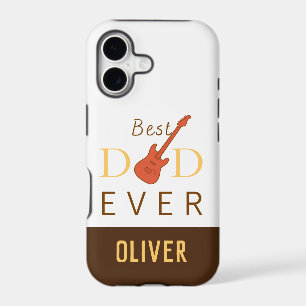 Best Dad Ever Music Guitar Modern Name Fathers Day