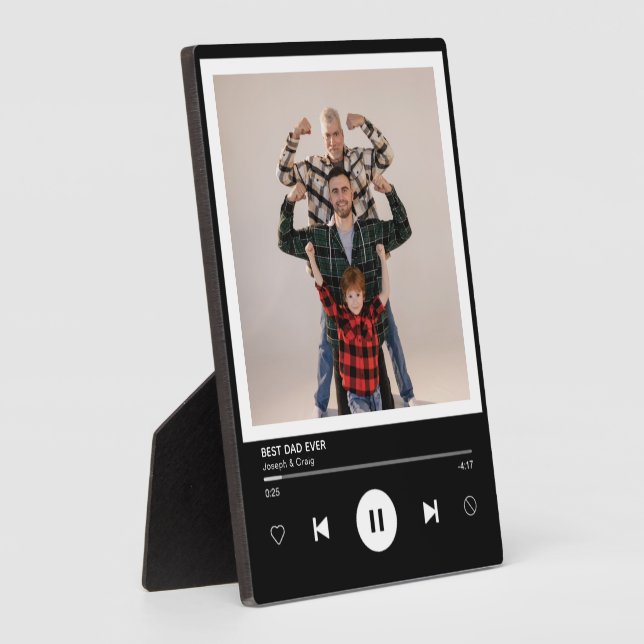 Best Dad Ever Music Player Photo Keepsake Plaque (Side)
