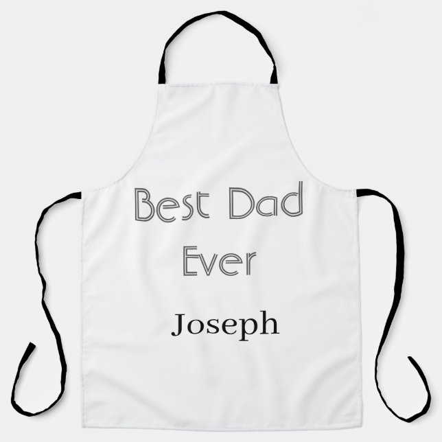 Best dad ever name simple minimal father's dayname apron (Front)