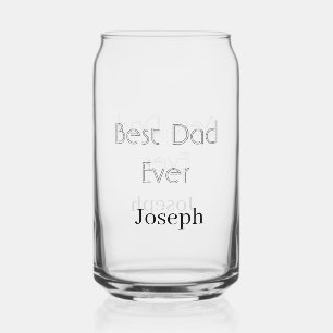 Best dad ever name simple minimal father's dayname can glass