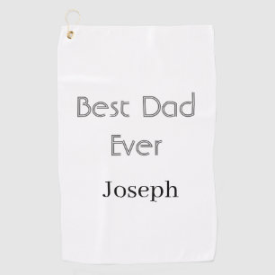 Best dad ever name simple minimal father's dayname golf towel