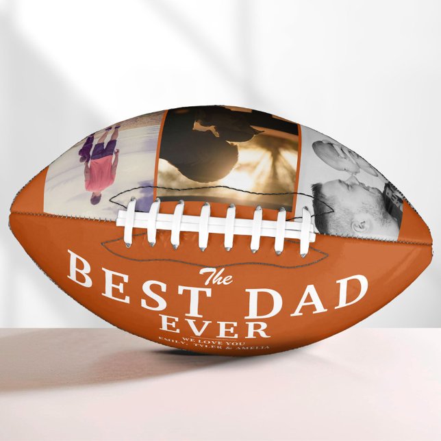 Best Dad Ever Orange Father 3 Photo Collage  Football (Creator Uploaded)