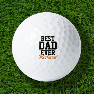 Best Dad Ever Orange Monogrammed Father's Day Golf Balls