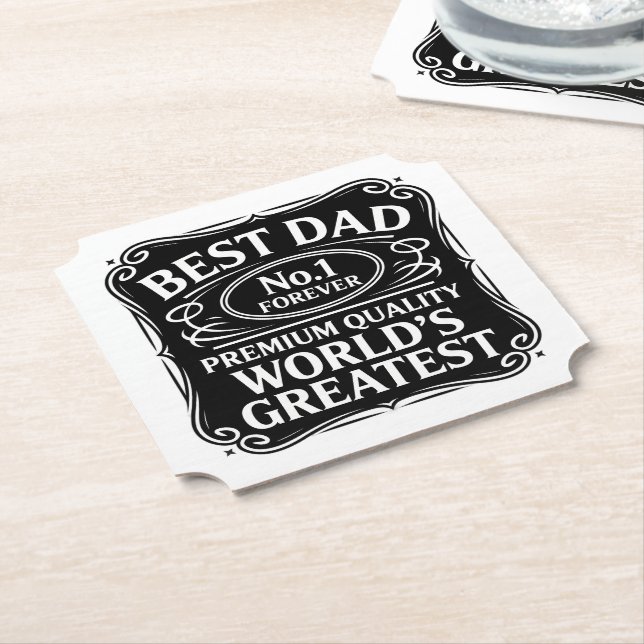 Best Dad Ever Paper Coaster (Angled)
