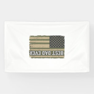 Best Dad Ever Patriotic Flag Vintage Father Shirt_ Banner