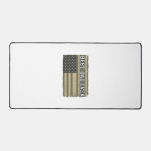 Best Dad Ever Patriotic Flag Vintage Father Shirt_ Desk Mat