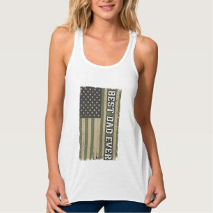 Best Dad Ever Patriotic Flag Vintage Father Shirt_ Singlet