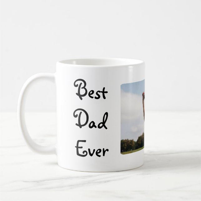 Best Dad Ever Personalised 1 Photo Coffee Mug (Left)