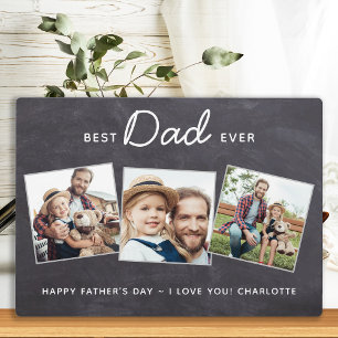 Best DAD Ever Personalised 3 Photo Father's Day Plaque