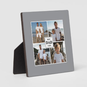 Best dad ever personalised 4 photo template plaque