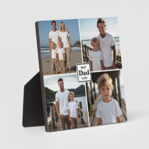Best dad ever personalised 4 photo template plaque