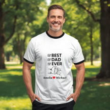 Best Dad Ever Personalised Basic Ringer T-Shirt