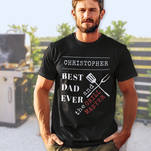 Best Dad Ever Personalised BBQ Grill Master T-Shirt (Creator Uploaded)