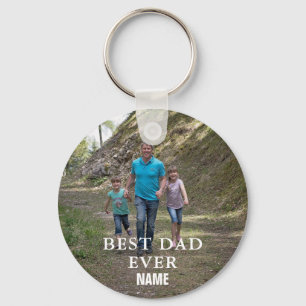 Best Dad Ever Personalised Button Keychain