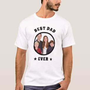 Best Dad Ever Personalised Custom Family Photo T-Shirt