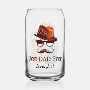 Best Dad Ever - Personalised Father's Day Gift Can Glass
