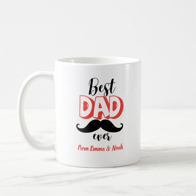 Best Dad Ever Personalised Father's Day Gift Coffee Mug (Left)