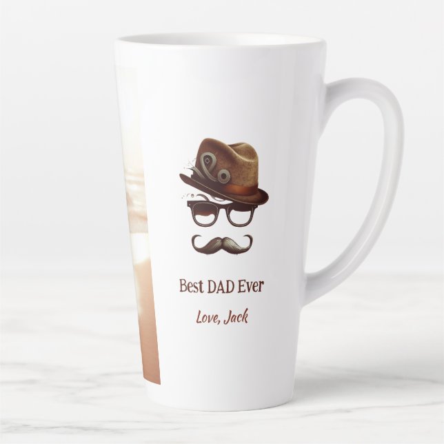 Best Dad Ever -  Personalised Father's Day Gift Latte Mug (Right)