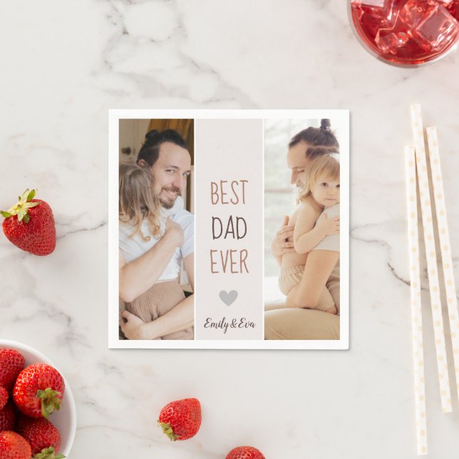 Best Dad Ever Personalised Father's Day Napkins  (Insitu)