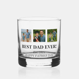 BEST DAD EVER – Personalised Father's Day Photo Whiskey Glass
