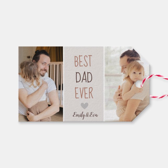 Best Dad Ever" Personalised Gift Tag – Custom Gift (Front (Horizontal))